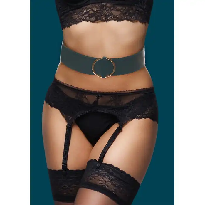 Зеленый ремень Halo Waist Belt - размер L-XL - Ouch!. Фотография 5.