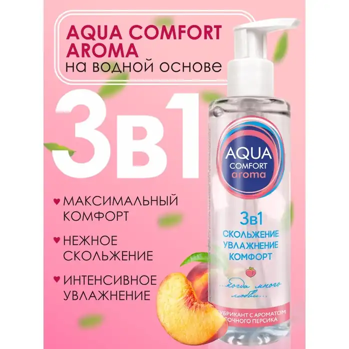 Гель-лубрикант на водной основе Aqua Comfort Aroma с ароматом персика - 195 гр - Серия Aqua Comfort. Фотография 2.