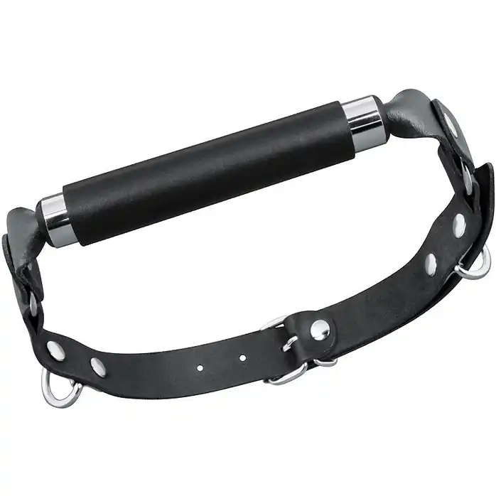 Черный кожаный кляп-трензель - NOTABU REAL LEATHER
