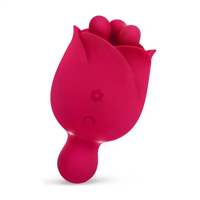 Малиновый клиторальный вибростимулятор-бутон - 10,6 см - VIVA ROSE TOYS. Фотография 2.