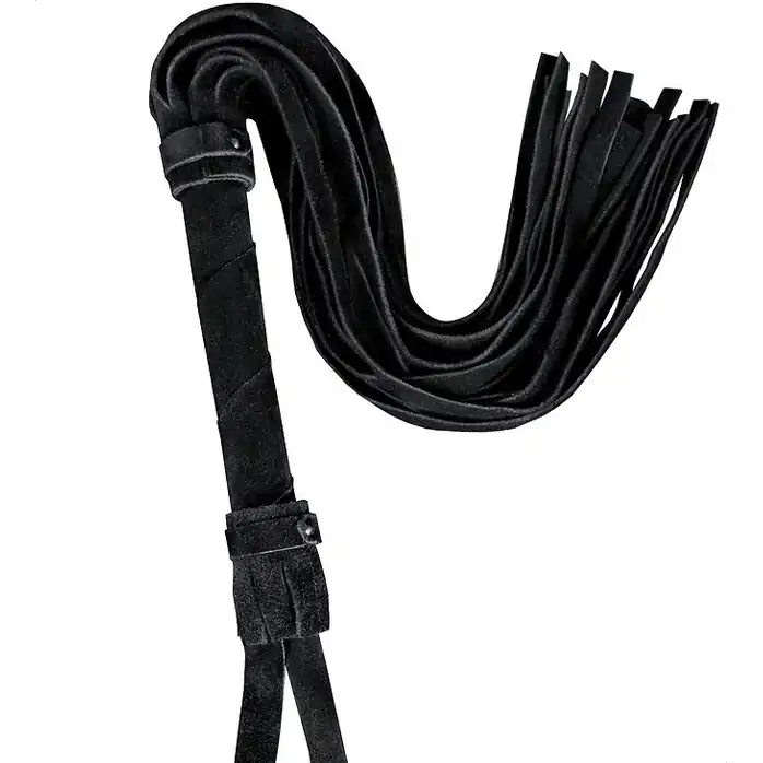 Черная кожаная плеть - 55 см - NOTABU REAL LEATHER