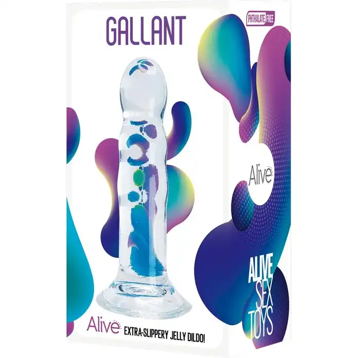 Прозрачный фаллоимитатор на присоске Gallant Jelly Dildo - 16 см - Alive. Фотография 2.