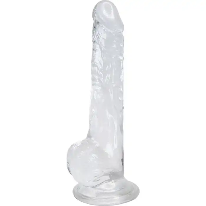 Прозрачный фаллоимитатор на присоске Lusty Jelly Dildo - 18 см - Alive