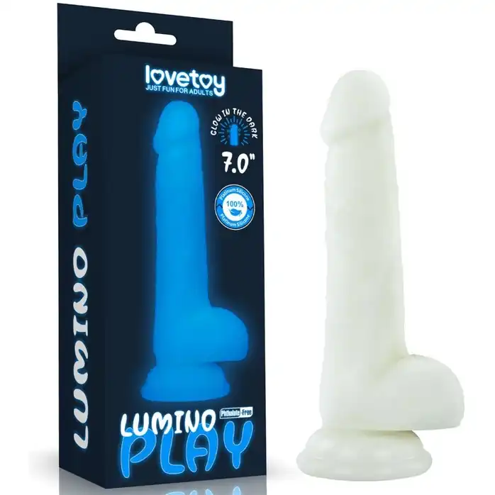 Светящийся в темноте фаллоимитатор 7 Inch Lumino Play Silicone Dildo - 18 см. Фотография 2.