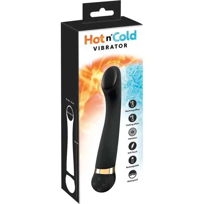 Черный вибромассажер с температурными режимами Hot n Cold - 21,6 см - You2Toys. Фотография 2.