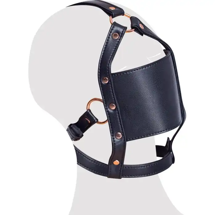 Черный намордник с кляпом-шаром Head Harness With A Gag - Bad Kitty. Фотография 3.