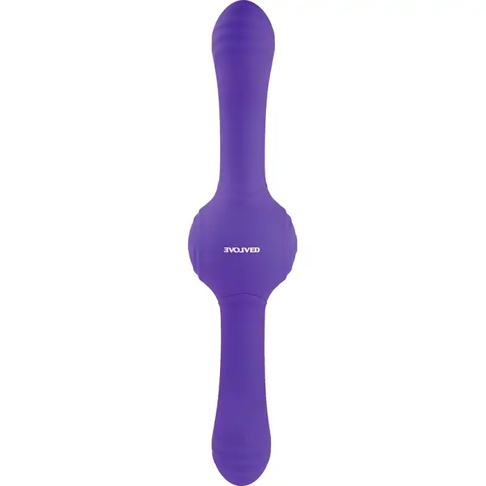 Фиолетовый двусторонний вибромассажер Our Gyro Vibe - 29,5 см. Фотография 4.
