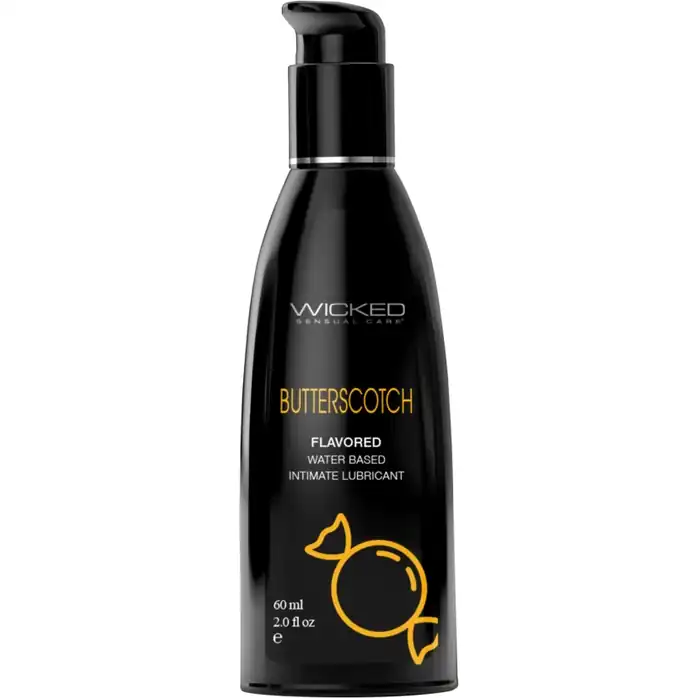 Лубрикант на водной основе с ароматом ирисок WICKED AQUA Butterscotch - 60 мл