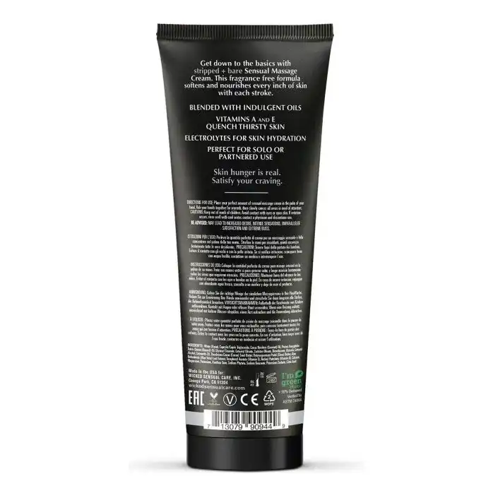 Массажный легкий крем WICKED Stripped plus Bare - 120 мл. Фотография 2.