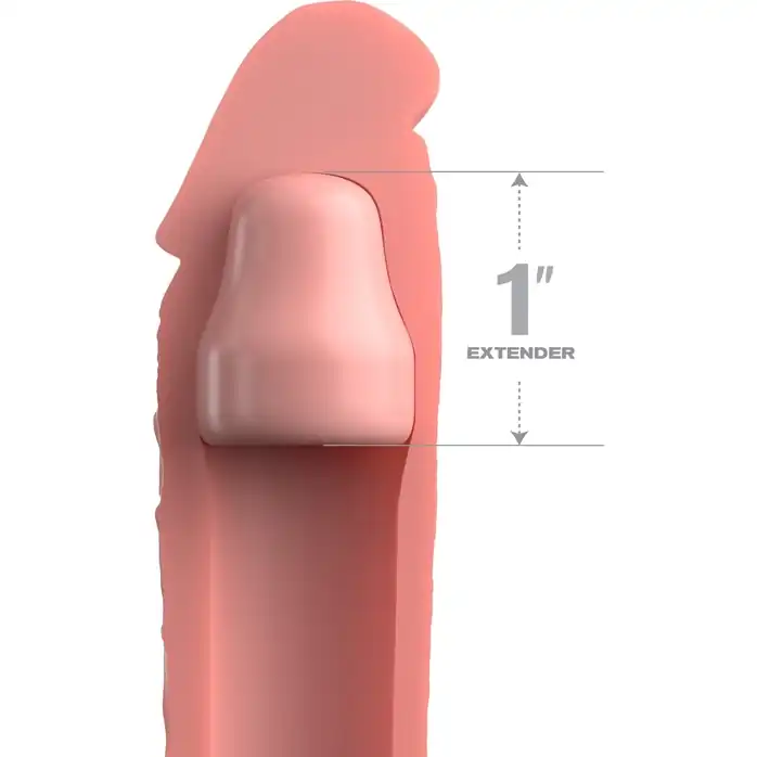 Телесная насадка-удлинитель 1 Inch Silicone X-tension - 17,8 см - Fantasy X-tensions Elite. Фотография 2.