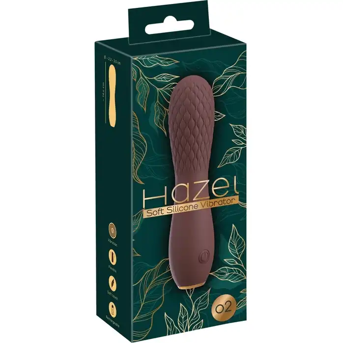 Коричневый вибратор Hazel 02 с рельефной головкой - 14 см - You2Toys. Фотография 2.