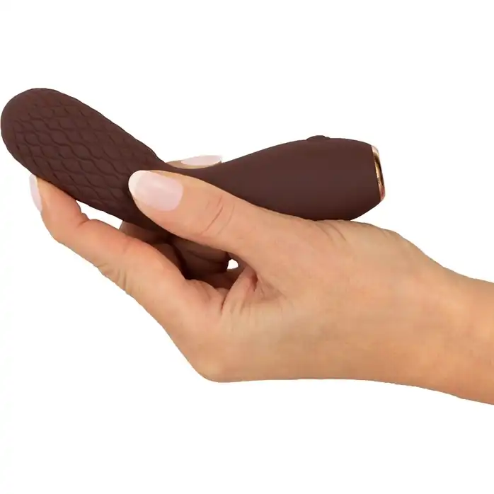 Коричневый вибратор Hazel 02 с рельефной головкой - 14 см - You2Toys. Фотография 4.