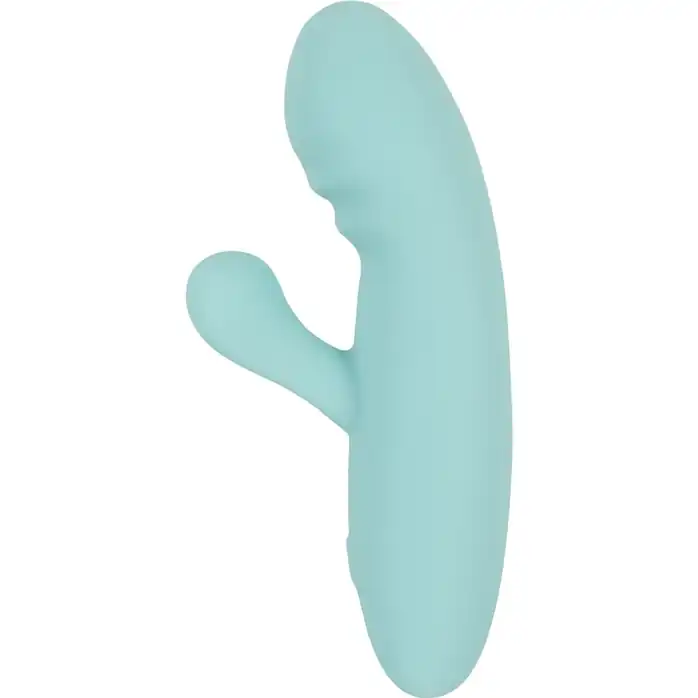 Бирюзовый мини-вибратор с клиторальным отростком Rabbit Vibrator - 15,5 см - You2Toys. Фотография 6.