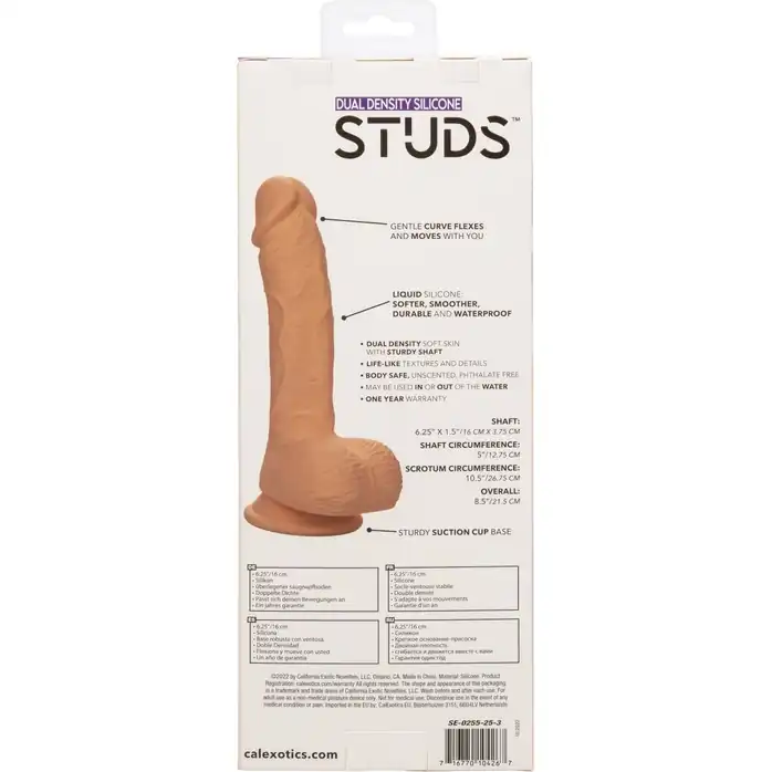 Телесный фаллоимитатор Dual Density Silicone Studs - 21,5 см - Studs. Фотография 11.