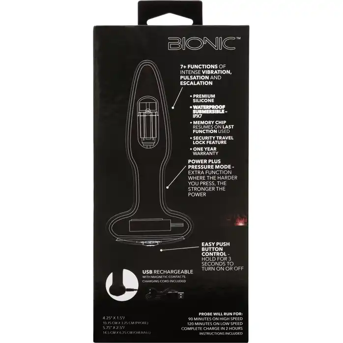 Черная анальная вибропробка Bionic Pressure Rimming Probe - 14,5 см - Bionic. Фотография 10.