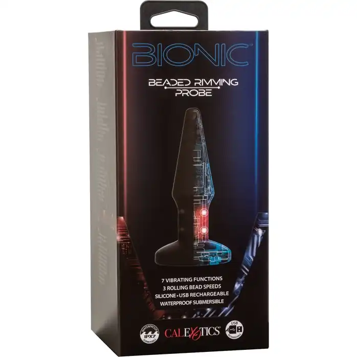 Черная анальная вибропробка с массажем бусинами Bionic Beaded Rimming Probe - 14,5 см - Bionic. Фотография 8.