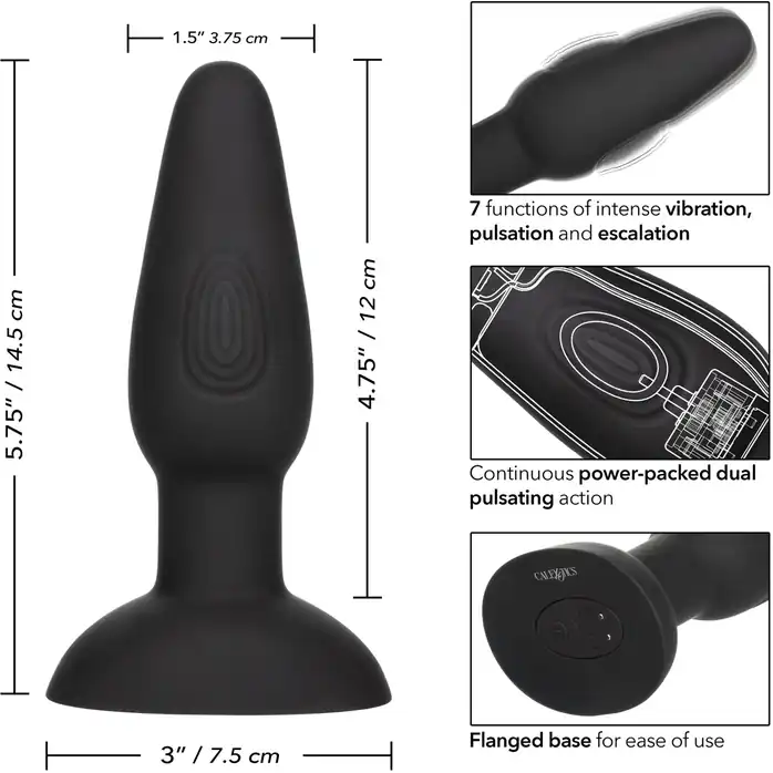 Черная анальная вибропробка Bionic Dual Pulsating Probe - 14 см - Bionic. Фотография 4.