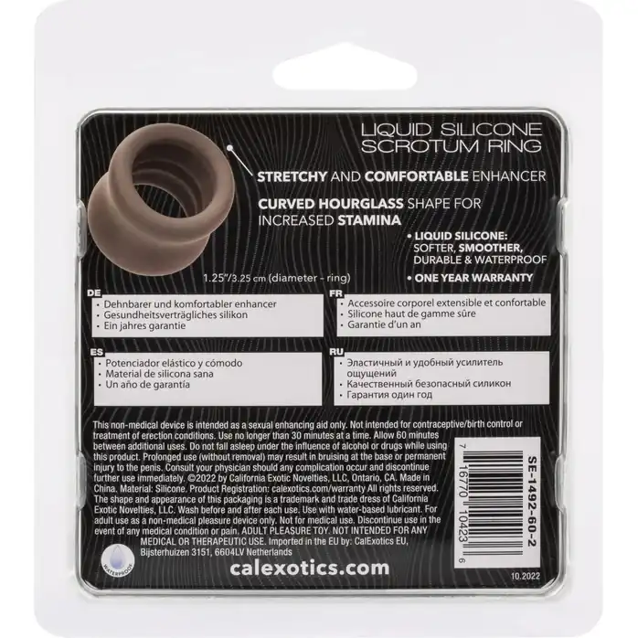 Серое эрекционное кольцо для мошонки Alpha Liquid Silicone Scrotum Ring - Alpha. Фотография 12.