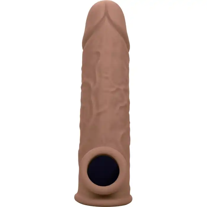 Коричневая удлиняющая насадка на член Life-Like Extension 7” - 17,75 см - Performance Maxx. Фотография 7.