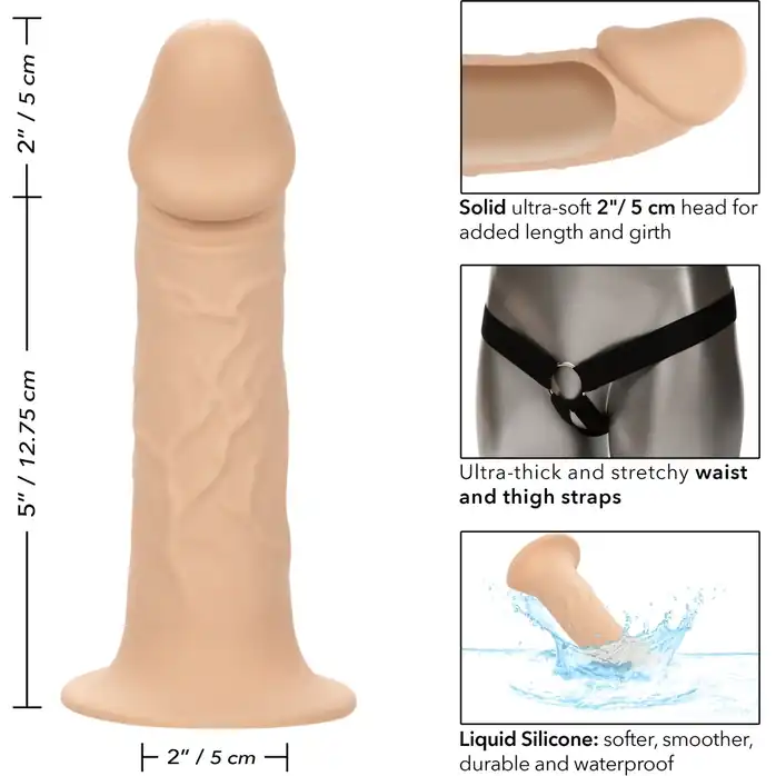 Телесный фаллопротез Life-Like Extension with Harness - 17,75 см - Performance Maxx. Фотография 4.