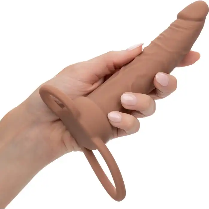 Коричневая перезаряжаемая вибронасадка для двойного проникновения Rechargeable Dual Penetrator - Performance Maxx. Фотография 3.
