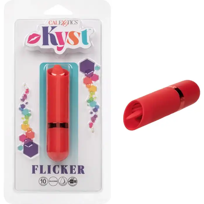 Красный клиторальный стимулятор с подвижным язычком Flicker - Kyst. Фотография 2.
