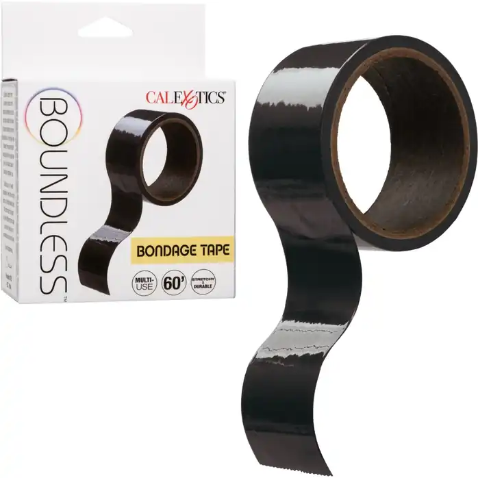 Черный скотч для связывания Bondage Tape - 18 м - Boundless. Фотография 2.