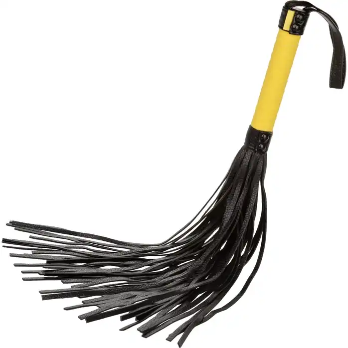 Черная плеть с желтой рукоятью Boundless Flogger - 69,25 см - Boundless. Фотография 5.