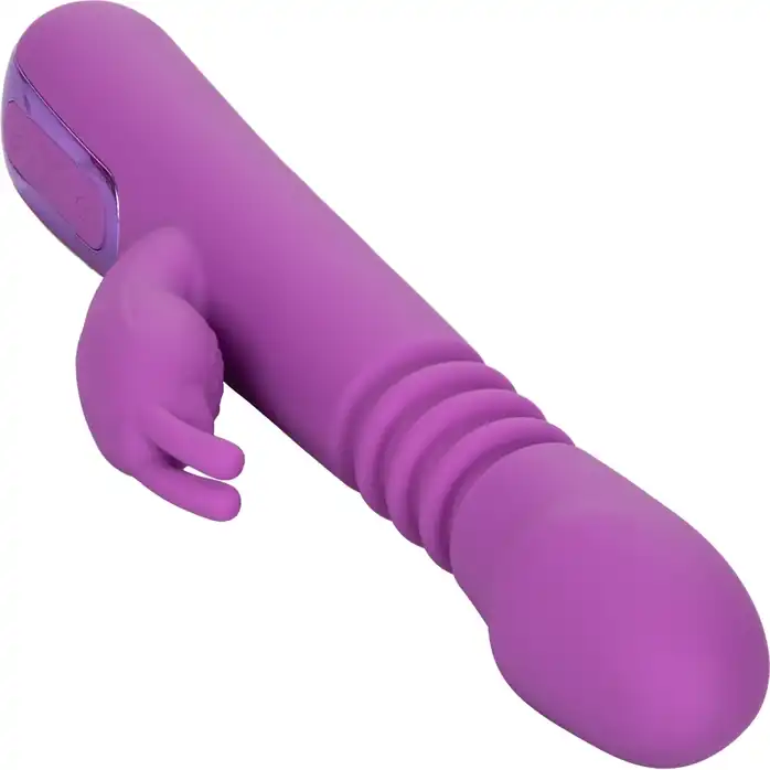Фиолетовый вибратор-кролик Elite Thrusting Rabbit с возвратно-поступательными движениями - 23,5 см - Jack Rabbits. Фотография 7.