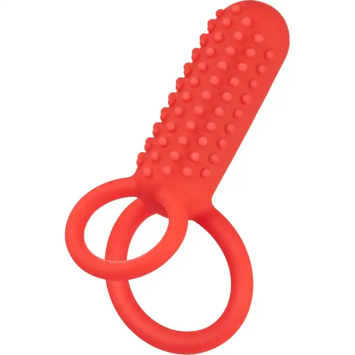 Красное эрекционное кольцо Silicone Rechargeable Vertical Dual Enhancer - Couples Enhancers