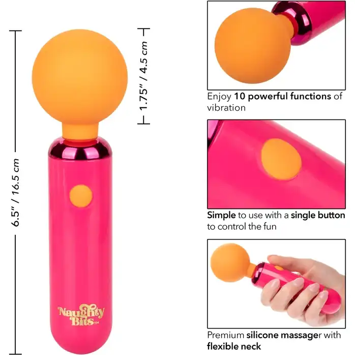 Универсальный мини-wand Home Cumming Queen Vibrating Wand - Naughty Bits. Фотография 4.