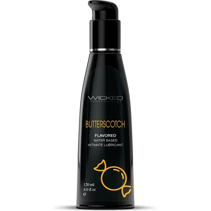 Лубрикант на водной основе с ароматом ирисок WICKED AQUA Butterscotch - 120 мл