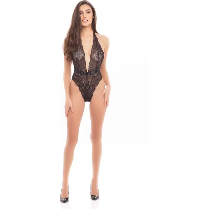 Кружевное боди Floral Lace Deep V Bow Back Teddy. Фотография 3.