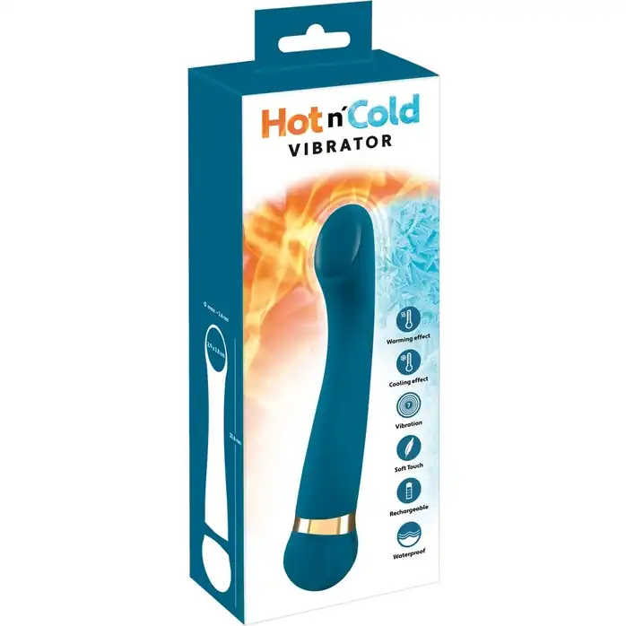 Бирюзовый вибромассажер с температурными режимами Hot n Cold Vibrator - 21,6 см - You2Toys. Фотография 2.