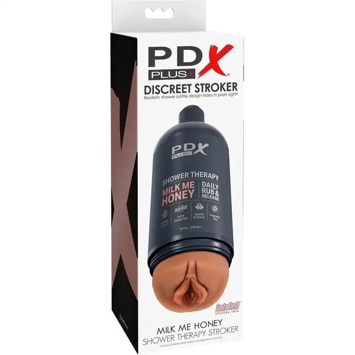 Мастурбатор-вагина цвета карамели Shower Therapy Milk Me Honey - PDX Plus. Фотография 2.