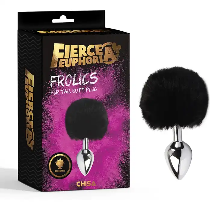 Серебристая анальная втулка с заячьим хвостиком Frolics Fur Tail Butt Plug - Fierce Euphoria. Фотография 2.