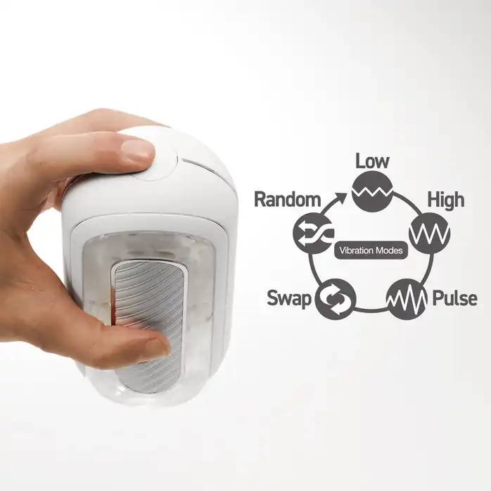 Белый мастурбатор Tenga Flip Zero Gravity с вибрацией - FLIP Series. Фотография 3.