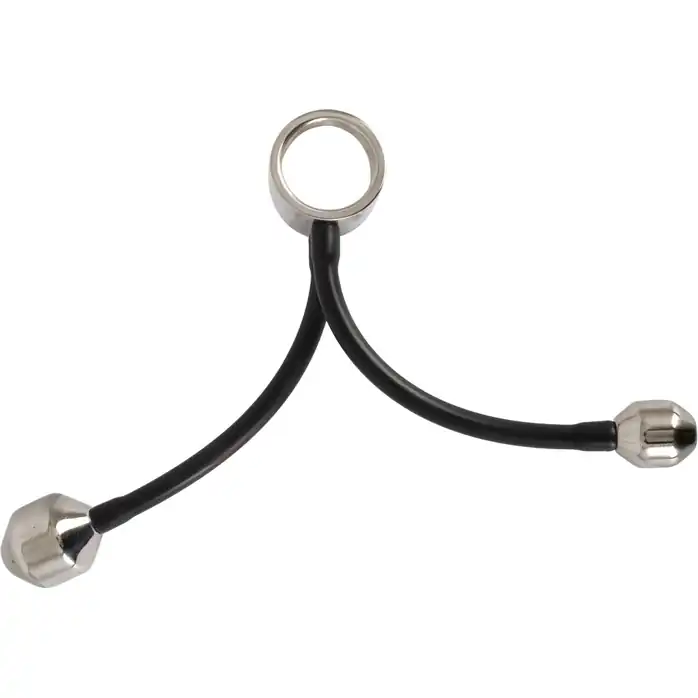 Эрекционное кольцо с 2 фигурными подвесами Heavy Gear cock ring ass plugs - You2Toys. Фотография 3.