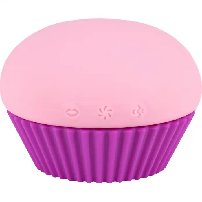 Розовый вакуум-волновой вибратор в форме капкейка - Cupcake