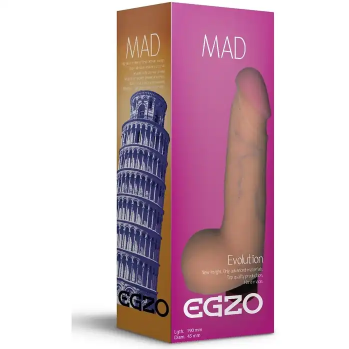 Телесный реалистичный мультискоростной вибратор Mad Tower - 19 см. FFF
