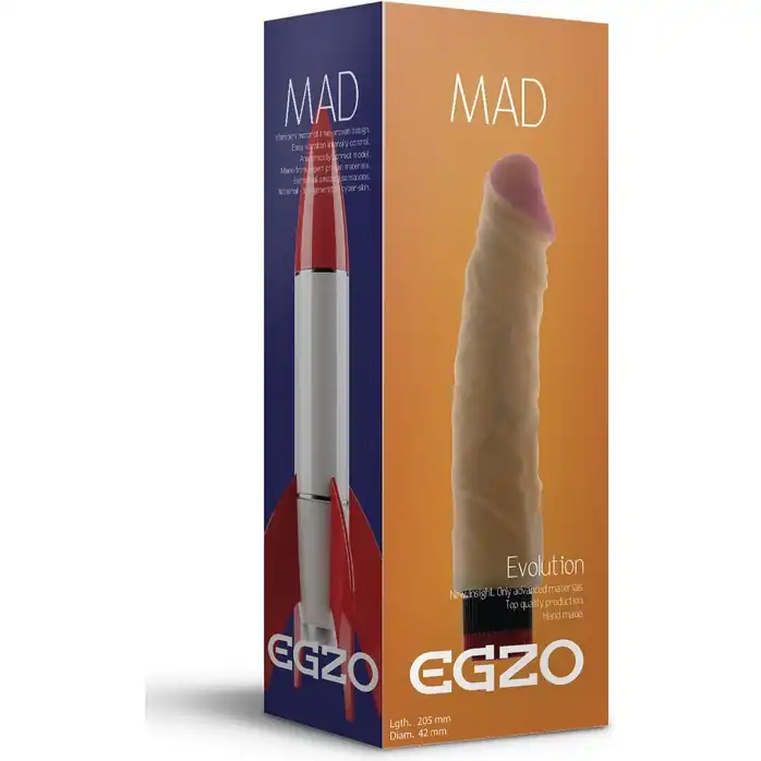 Реалистичный мультискоростной вибратор без мошонки Mad Rocket - 20,5 см. FFF