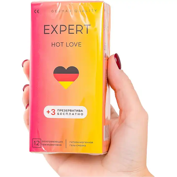 Презервативы EXPERT Hot Love с разогревающим эффектом - 12 шт.( 3 в подарок). Фотография 4.