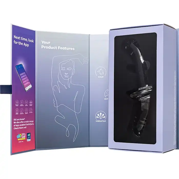 Прозрачный двусторонний стеклянный фаллоимитатор Satisfyer Double Crystal - 19,5 см. Фотография 8.