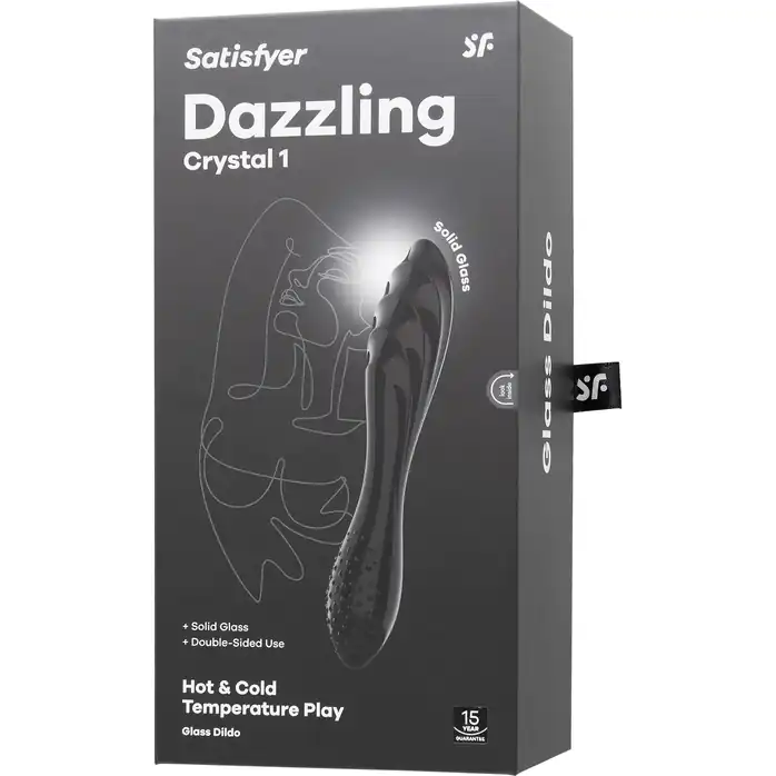 Черный двусторонний фаллоимитатор Dazzling Crystal 1 - 18,5 см. Фотография 10.