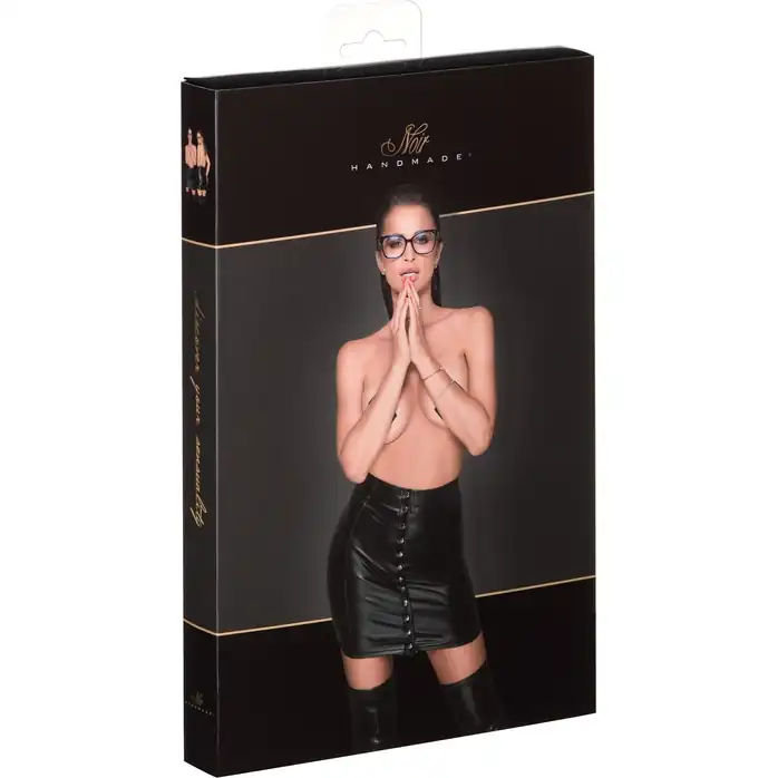 Сексуальная мини-юбка на кнопках Fantastic Powerwetlook skirt with button tape. Фотография 4.