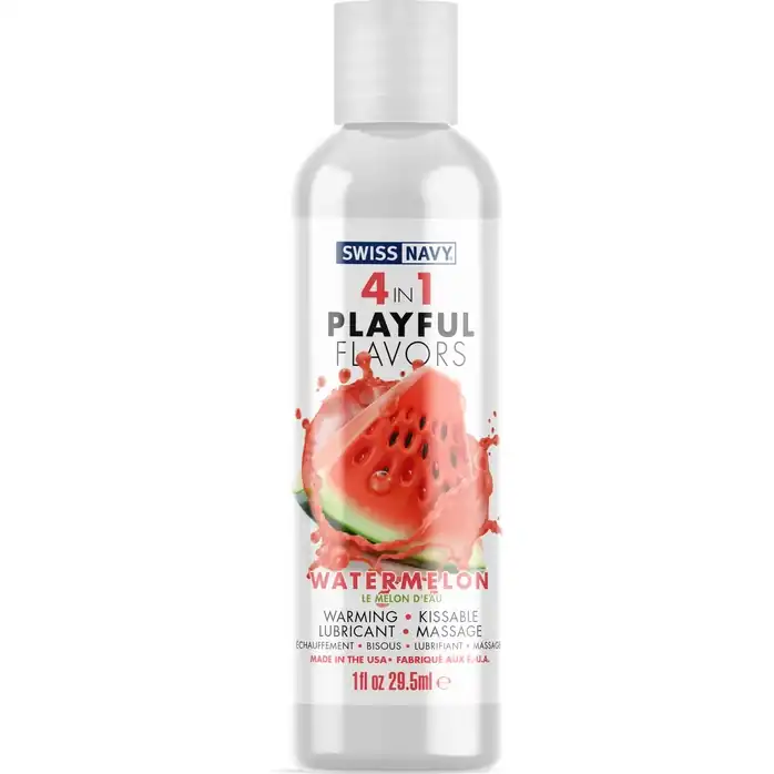 Массажный гель 4-в-1 Watermelon с ароматом арбуза - 29,5 мл - 4-in-1 Playful Flavors