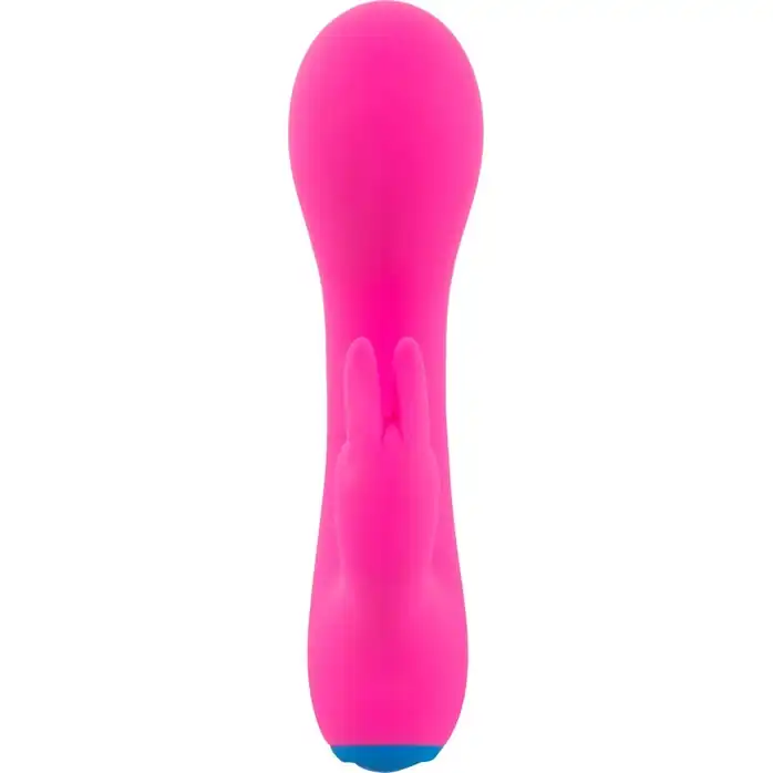 Розовый мини-вибратор со стимулятором клитора - 14,5 см - You2Toys. Фотография 2.