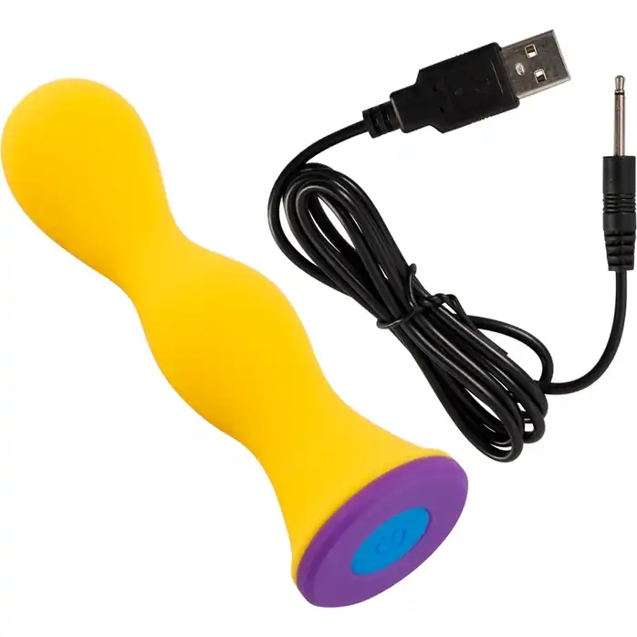 Желтый фигурный анальный вибратор - 12,6 см - You2Toys. Фотография 6.