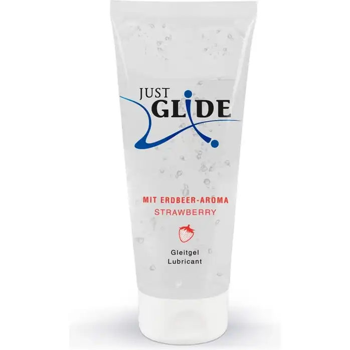 Лубрикант на водной основе Just Glide Strawberry с ароматом клубники - 200 мл - Just Glide