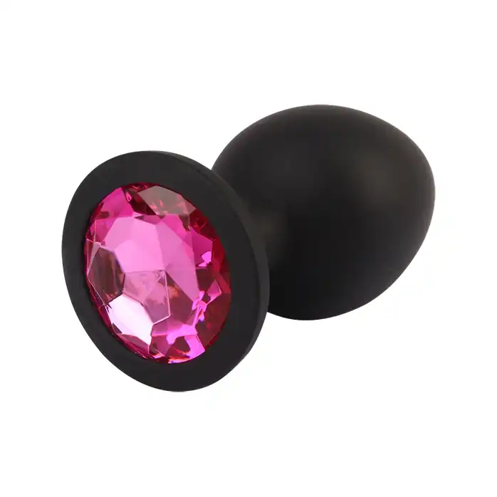 Черная анальная пробка с кристаллм Booty Fantasy Gem Plug L - 9,5 см - Senuelo